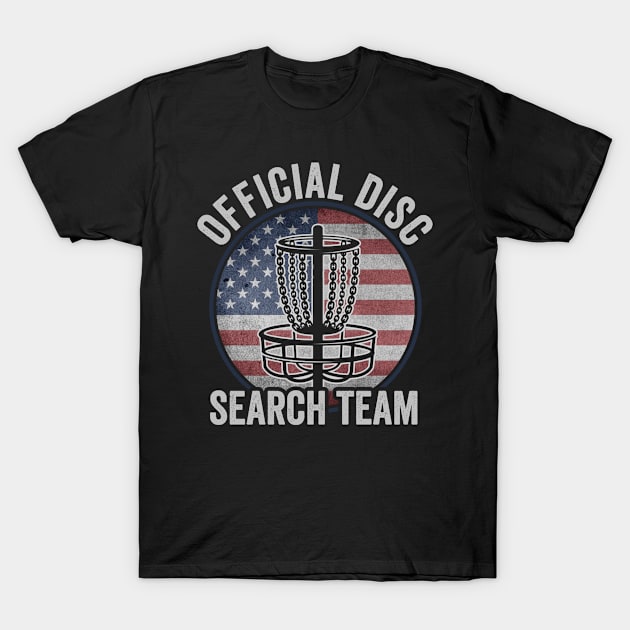 Official Disc Search Team Funny Disc Golf Player T-Shirt by Visual Vibes